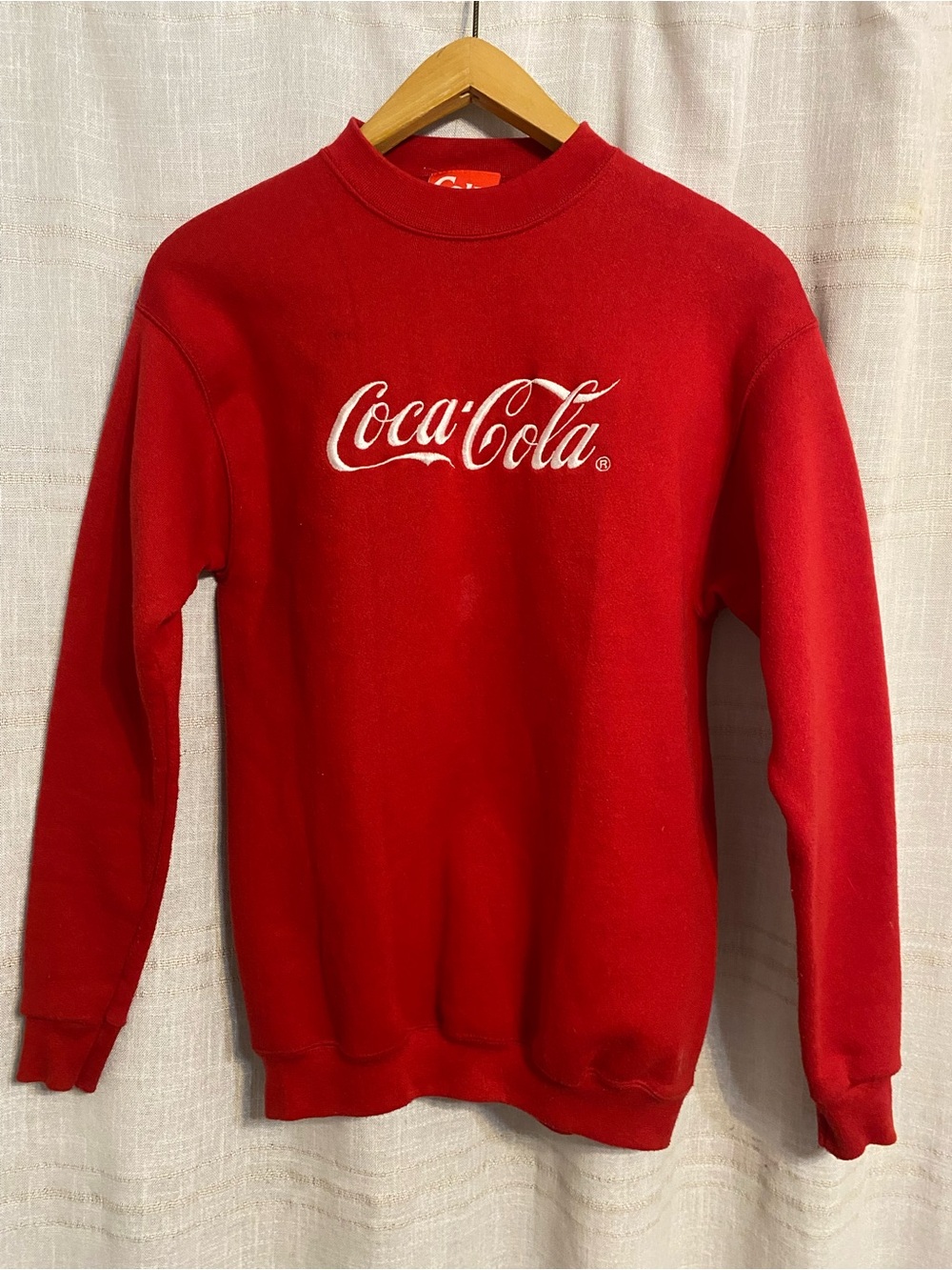 VTG 90s Coca Cola Embroidered Crewneck Sweatshirt Made in USA Medium